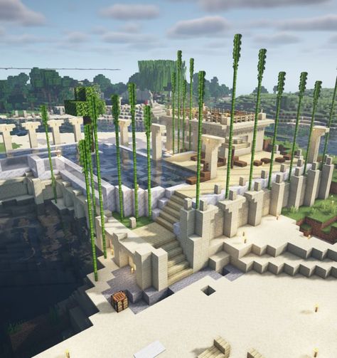 Pool In Minecraft, Desert Pool, Minecraft Desert, Minecraft Castle Blueprints, Description Ideas, Minecraft Idea, Minecraft Images, Minecraft Structures, Bangunan Minecraft