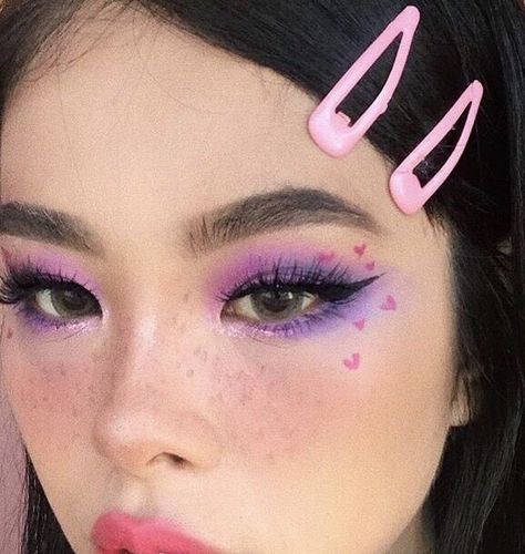 Fun Makeup Looks, Cute Makeup Ideas, Kuas Makeup, Drag Make-up, Indie Makeup, Kawaii Makeup, Purple Makeup, Simple Makeup Looks, Makijaż Smokey Eye