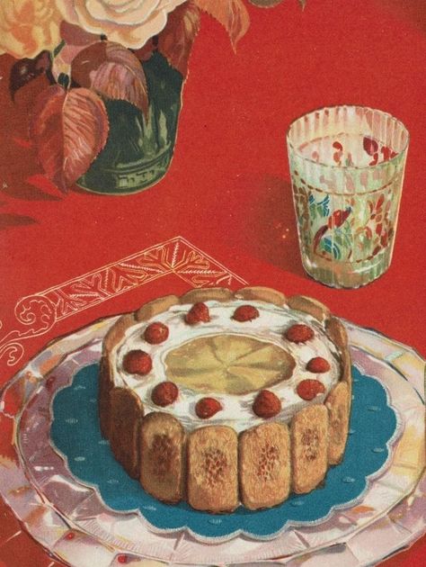 Vintage Food Photography, Vintage Food Posters, Retro Desserts, Vintage Sweets, Dessert Photography, Vintage Dessert, Vintage Baking, Vintage Cooking, Vintage Food