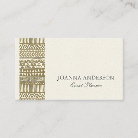 Rustic Tribal Gold Bohemian Pattern Personalized Business Card Size: ' ', 3.5" x 2.0". Color: Standard Matte. Gender: unisex. Age Group: adult. Bohemian Graphic Design, Bohemian Branding, Realtor Business Cards, Brand Names And Logos, Graphic Design Cards, Photoshop Design Ideas, Paper Background Texture, Elegant Business Cards, Bohemian Pattern