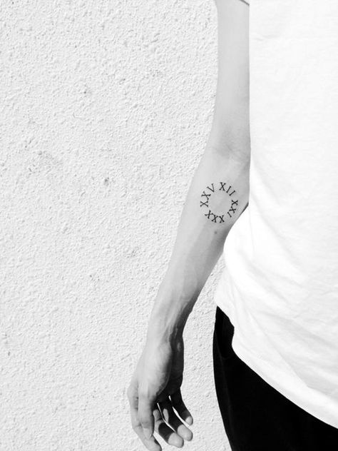 Impossibly Brilliant Tattoo Placement Ideas for Pros (33) 27 Tattoo, Circular Tattoo, Roman Numeral Tattoos, Date Tattoos, Number Tattoos, Circle Tattoos, Circle Tattoo, Simple Tattoo Designs, Cute Tiny Tattoos