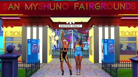 🎪SIMS 4 FUNCTIONAL AMUSEMENT PARK/FAIR SPEED BUILD 🎪San Myshuno Fairgrounds — Natural Hair Care | Rayann410 Sims 4 Amusement Park Mod, Sims 4 Cc Amusement Park, Sims 4 Amusement Park, Sims 4 Carnival, Movie Theather, Sims 4 Functional, Daycare Signs, Thailand Festivals, The Sims 4 Lots