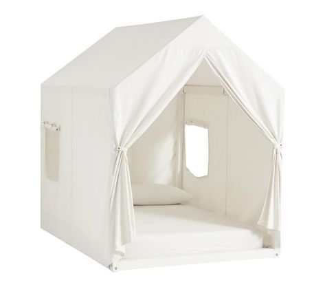 Tent Fantasy Kids Bed | Pottery Barn Kids Fantasy Bed, Blanket Forts, Kid Bedrooms, Tent Bed, Kids Tent, Glamorous Furniture, Tufted Upholstered Bed, Imagination Station, Kid Rooms