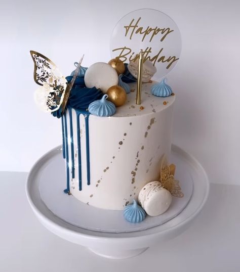 Cake Designs Men, Aesthetic Cake Designs, Birthday Cake Alternatives, Aesthetic Cake, Creative Birthday Cakes, Beautiful Birthday Cakes, Shade Of Blue, Anniversary Cake, Birthday Theme