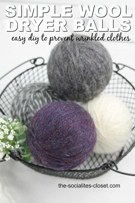 Did you know you can make wool dryer balls that will help with wrinkles in your clothes? I absolutely hate ironing. In fact, I hate it so much that I refuse to wear things that need to be ironed. While that may not be possible for everyone, these simple natural wool dryer balls will help. #laundryhacks #ecofriendlyideas #woolcrafts Homemade Dryer Balls, Diy Wool Dryer Balls, Laundry Ball, Craft Projects For Adults, Fabric Softener Sheets, Fabric Steamer, Diy Wool, Wrinkled Clothes, How Do You Clean