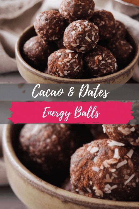 Indulge in homemade Cacao and Almond Energy Balls—a quick, healthy, and customizable snack bursting with flavor and made in just minutes! Energy Balls No Oats, Energy Balls With Dates, Cacao Balls, Almond Energy Balls, Date Balls, Energy Ball Recipe, Peanut Butter Balls, Ground Almonds, Energy Balls