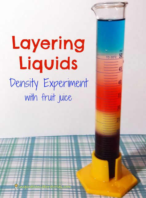 Genius! {Layering Liquids Density Experiment} - explore density layers using fruit juices Science Inspiration, Density Experiment, Science Experience, Science Club, 5th Grade Science, Fruit Juices, Science Chemistry, Science Activities For Kids, Kindergarten Science