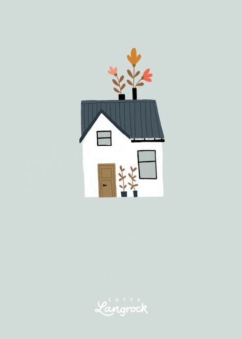 House With Plants, Cool Designs To Draw, Arte Doodle, Building Illustration, 강아지 그림, House Illustration, Cute House, House Drawing, Home Is Where