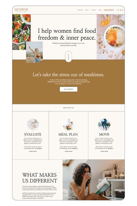Discover the game-changing Monroe Showit Website Template specifically designed for Nutrition & Health Practices! Elevate your online presence with clean design, beautiful visuals, and user-friendly navigation. This template has everything you need to stand out and take your practice to the next level. Don't miss out on this opportunity to transform your website and amplify your impact! Click through to buy! Services Website Page, Pretty Websites, Health Website Design, Nutritionist Website, Health Website, Nutrition Website, Dribbble Design, Showit Website Design, Web Design Packages
