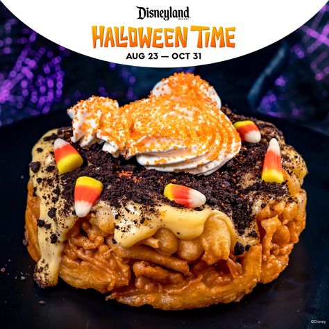 Thrilling Tastes & Treats: Savor the season with themed treats and drinks, including Halloween funnel cake and “Coco”- inspired tacos! #DisneyEats #HalloweenTreats #HalloweenTime Halloween Funnel Cake, Themed Treats, Funnel Cake, Halloween Recipes, Halloween Treats, Funnel, Tacos, Coco, Birthday Cake