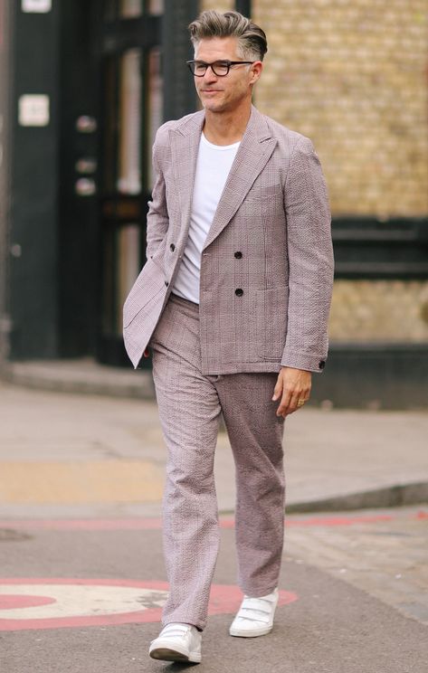 Eric Rutherford, Groom Suit Grey, Smart Wear, Grey Hair Men, London Fashion Week Mens, Suspenders Wedding, Wedding Suits Groom, Black Men Hairstyles, Cool Hairstyles For Men