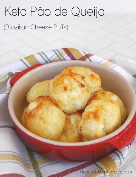 Keto Cheese Rolls, Low Carb International Recipes, Low Carb Cheese Bread, Keto Cheese Puffs, Keto Cheese Puffs Recipe, Keto Puffs, Keto Brazilian Cheese Bread, Cheese Buns Keto, Brazilian Cheese Puffs Gluten Free