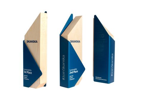 Award Trophy Design, Book Stopper, Wooden Award, Award Design, Award Trophy, Mailbox Design, Award Ideas, Acrylic Awards, Custom Trophies