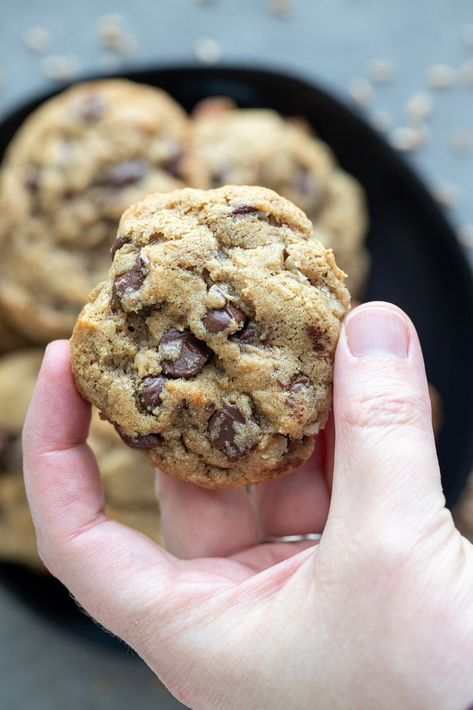 Einkorn Chocolate Chip Cookies - A Red Spatula Fast On The Go Breakfast, Einkorn Crackers Recipe, Vegan Einkorn Recipes, Einkorn Recipes Healthy, Kamut Chocolate Chip Cookies, Einkorn Flour Desserts, Baking With Einkorn Flour, Fresh Milled Flour Chocolate Chip Cookies, Einkorn Flour Cookies