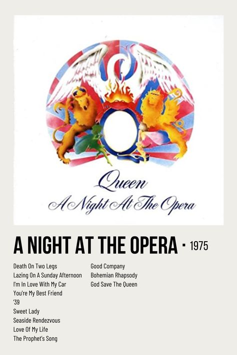 a night at the opera • minimalistic polaroid album cover poster A Night At The Opera Album Cover, A Night At The Opera Wallpaper, Polaroid Album Cover, Polaroid Albums, Bohemian Rhapsody Queen, Polaroid Album, Album Tracklist, Night At The Opera, Album Posters