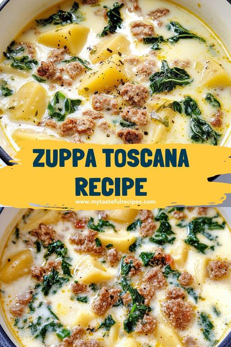 Warm up on a cold day with this Zuppa Toscana! Packed with flavorful ingredients and creamy goodness, this hearty soup is easy to make and perfect for meal prep or sharing with loved ones. Enjoy every spoonful! Zupa Toscana Soup, Zuppa Soup, Hearty Soup Recipes, Toscana Soup, Simple Family Meals, Instant Pot Soup Recipes, Chili Soup, Hearty Soup, Instant Pot Soup