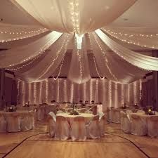 Ceiling Decorations Wedding, Gym Wedding Reception, Ceiling Draping Wedding, Lds Weddings Reception, Wedding Ceiling Decorations, Decorations Wedding Reception, Wedding Church Decor, Ceiling Decorations, Wedding Ceiling