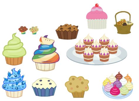 Cupcakes Hd Mlp, Cupcakes Mlp, Mlp Cupcakes, Mlp Props, Mlp Backgrounds, Mlp Hairstyles, Mlp Birthday, Cartoon Recipe, Animated Food