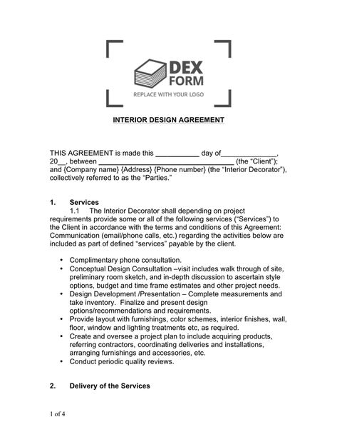 Interior design agreement sample Interior Design Contract, Template Interior Design, Contract Interior Design, Design Contract, 90 Day Plan, Elegant Interior Design, Document Sign, Architectural Services, Interior Design Business