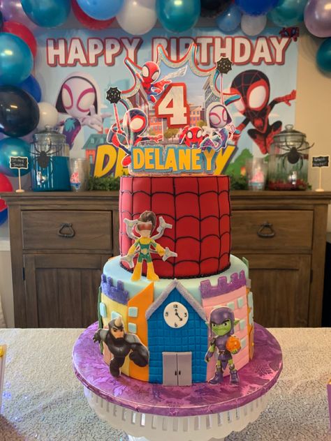 Spidey Amazing Friends Cake, Spidy Cake Birthday Boys, Spider And His Amazing Friends Birthday, Spidey And Friends Birthday Cake, Spidey Birthday Cake, Spidey And His Amazing Friends Cake, Spidey And Friends Cake, Spidey Party, Spidey Birthday