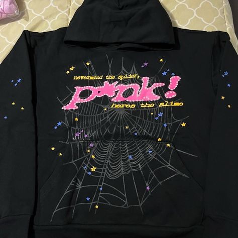 Medium size new Spider Hoodie, Hoodie Y2k, Pink Hoodie, Christmas List, Black Hoodie, Medium Size, Hoodies Men, Casual Wear, Mens Jackets