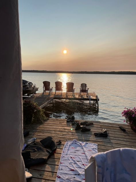 Muskoka Cottage Aesthetic, Cottage Summer Aesthetic, Muskoka Aesthetic, Lake Summer Aesthetic, Muskoka Canada, Foaming Bath Butter, Muskoka Chairs, Dried Calendula, Ski Cottage