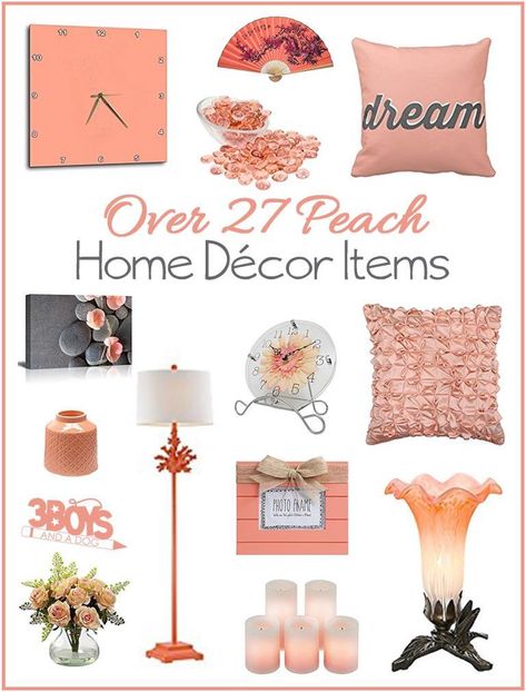 Pale Peach just screams Spring to me!  With it’s soft, muted color, it can go with anything!  It compliments and contrasts so nicely with a dark grey or a bright pink depending on your mood.  Pair it with dark navy accent pieces to really wow.  In this article, you will […] #peach #decoratingideas #inspirationspotlight Peach Home Decor, Peach Living Rooms, Peach Bedroom, Peach Decor, Peach Kitchen, Navy Living Rooms, Beach House Living Room, Cute Peach, Color Decor