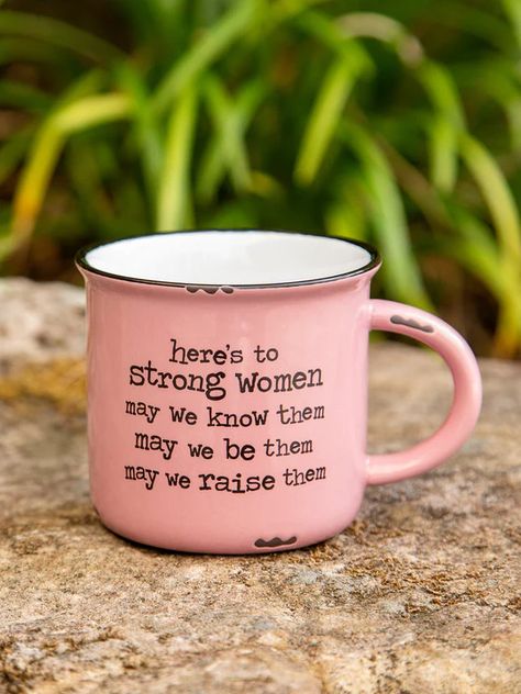 Classic Camp Coffee Mug - Strong Women – Natural Life Camp Coffee, Berry Colander, Camp Mugs, Cup Of Soup, Camp Mug, Camping Coffee, Women Camping, Trinket Bowl, Colorful Ceramics