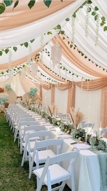 Tent Bridal Shower Ideas, Tent Bridal Shower Outdoor, Bridal Shower Tent Decorations, Backyard Tent Party Ideas, Backyard Wedding Shower Ideas, Outside Bridal Showers, Party Tent Decorations, Engagement Party Decorations Diy, Party Gazebo