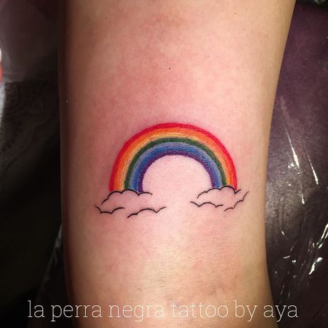 Cosmetology Tattoos, Rainbow Tattoo, Pride Tattoo, Phrase Tattoos, Rainbow Tattoos, Body Decor, Dog Tattoo, Over The Rainbow, Big Tattoo