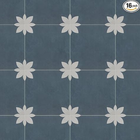 Amazon.com: Inno Stickers Peel and Stick Floor and Wall Tile for Bathroom Kitchen SPC Vinyl Self Adhesive Flooring Tile 9x9In Blue Flower Encaustic Patterned Groutble Backsplash Tile, 16 Tiles, 9.12 Sq Ft. : Tools & Home Improvement Tile For Bathroom, Peel And Stick Floor, Tiles For Bathroom, Vinyl Floor Tiles, Peel And Stick Tile, Backsplash Tile, Floor And Wall Tile, Tile Backsplash, Blue Flower