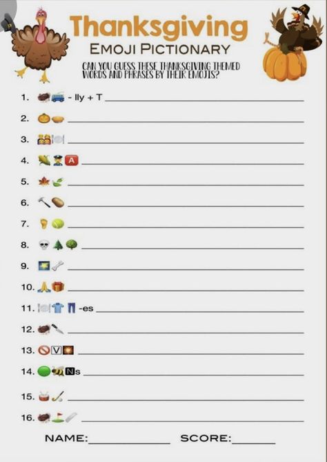 Thanksgiving Emoji Game, Thanksgiving Emoji Pictionary, Thanksgiving Pictionary, Thanksgiving Emoji, Pie Face Game, Thanksgiving 2023, Thanksgiving Gratitude, Thanksgiving Paper, Penguin Crafts