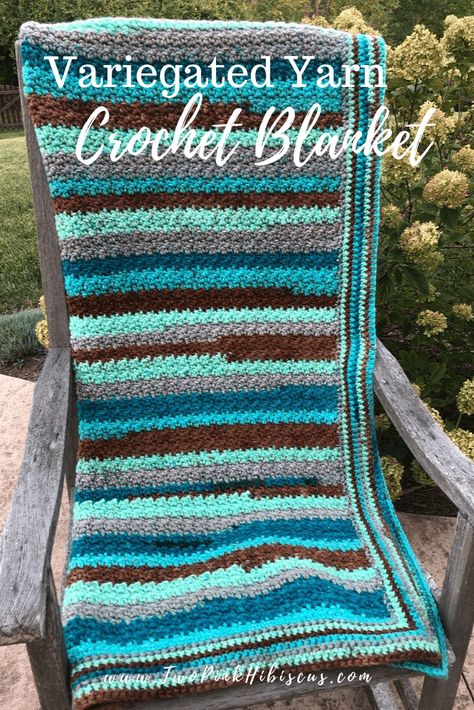 Variegated Yarn Crochet Patterns Blanket, Crochet Variegated Yarn Blanket, Free Crochet Patterns For Afghans Using Variegated Yarn, Crochet With Variegated Yarn, Caron Cake Crochet Patterns Blanket, Variegated Yarn Projects, Varigated Crochet Blanket Patterns, Crochet Blanket Variegated Yarn, Variegated Yarn Crochet Patterns