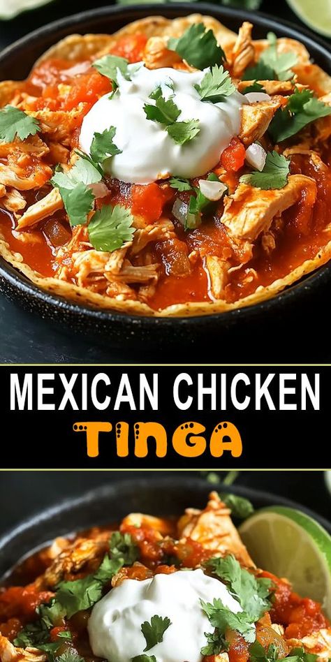 Spice up your meals with this authentic Mexican Chicken Tinga recipe! This flavorful dish combines shredded chicken with a smoky chipotle tomato sauce, giving you a deliciously bold taste that’s perfect for tacos, tostadas, or burritos. 🔗 Craving authentic Mexican food? Click to get the full Chicken Tinga recipe now! 👇 #ChickenTinga #MexicanRecipes #TacoTuesday #EasyDinnerIdeas #HealthyMeals #SpicyFood #QuickRecipes #MealPrep Mexican Tinga Recipes, Mexican Tinga Chicken, Chicken Tinga Tacos, Chicken Tinga, Instant Pot Chicken Tinga, Mexican Chicken Tinga Recipe, Authentic Chicken Tinga Recipe, Tinga Recipe, Chicken Tingas