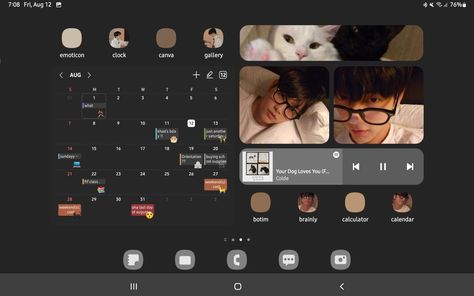 samsung homescreen booknotiontemplate Tab Homescreen Ideas, Samsung Tab Homescreen, Tablet Layouts Samsung, Tablet Layouts, Tablet Homescreen, Note Widget, Samsung Homescreen, Lockscreen Themes, Nurse Drawing