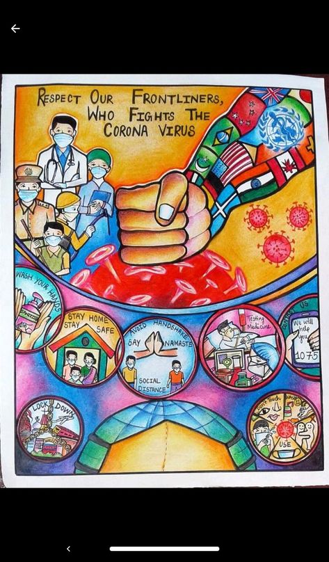 Covi̇d Poster Making, Dream Society Drawing, Beat The Heat Poster Drawing, Healthy India Poster Drawing, Vigilance Awareness Posters Drawing, Healthy Environment Poster Drawing, Clean India Posters For Competition, Drawing Poster Ideas, Dream Community Drawing