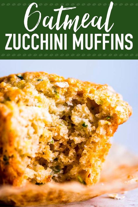 Whip up a batch of Zucchini Oatmeal Muffins to keep on hand in the freezer when the summer snack attack hits! This will be your new go-to recipe. Made with oatmeal, buttermilk and honey, these are easy to make and so delicious. Super freezer friendly to stock up for easy breakfast or lunch box assembly, and my kids absolutely love them! | #breakfast #lunch #lunchbox #baking #muffins #recipe #easyrecipes Lunchbox Baking, Zucchini Oatmeal Muffins, Recipes Muffins, Zucchini Muffin, Zucchini Oatmeal, Buttermilk Muffins, Simple Muffin Recipe, Savory Muffins, Homemade Muffins