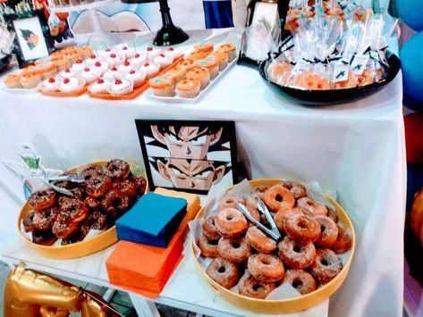 Dragon Ball Z Party Food, Dragon Ball Z Food Ideas, Cumple Dragon Ball Z Party Ideas, Dragon Ball Z Birthday Party Ideas, Dragon Ball Z Party Ideas, Dragon Ball Z Birthday Party, Fiesta Dragon Ball, Dragon Ball Z Birthday, Goku Birthday