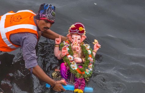 Ganesh Visarjan Ganesh Visarjan, How To Wake Up Early, A Chair, Cup Of Coffee, Pune, Inspirational Quotes, Quotes