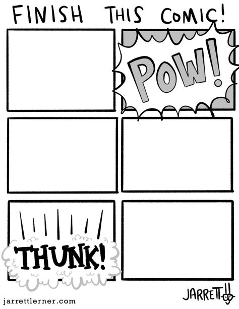 Jarrett Lerner, Blank Comic Book Pages, Comic Writing, Book Pages Printable, Comic Strip Template, Passive Programs, Blank Comic Book, Freetime Activities, Story Story