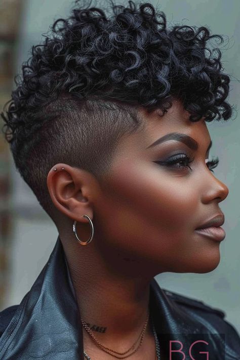 Short tapered cut Curly Mohawk Hairstyles For Black Women, Braided Mohawk For Black Women, Trendy Hairstyles For Black Women, Mohawk Hairstyles For Black Women, 2025 Hairstyles, Black Haircuts, Curly Mohawk Hairstyles, Curly Mohawk, Black Hair Updo Hairstyles