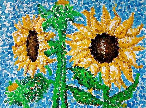 Pointillism Georges Seurat Art Lesson: I had a great time with a lesson on Georges Seurat. After all, who wouldn't have fun with Pointillism. Seurat Art, Happy Family Art, George Seurat, Pointalism Art, Sunflower Drawing, 6th Grade Art, 4th Grade Art, Georges Seurat, Art Lessons For Kids