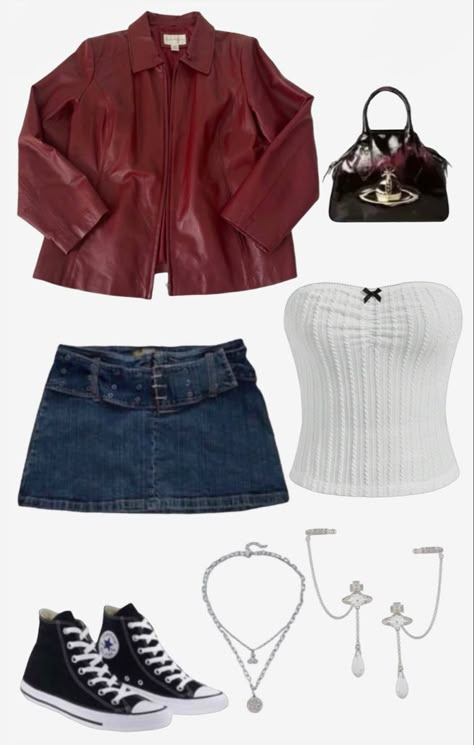 Aesthetic Red Outfits, Red Outfit Inspiration, Red Leather Jacket Outfit, Red Jacket Outfit, Find Your Own Style, Top Clothing Brands, Red Outfits, Aesthetic Red, Leather Jacket Outfits