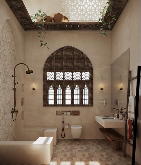 Moroccan Wabi Sabi Bathing Bliss :: Behance Moroccan Bath, Interior Design Architecture, Shared Bathroom, Bath House, Design Architecture, Wabi Sabi, Autocad, 3ds Max, Adobe Photoshop