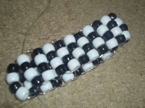 Checkered Kandi Cuff, Kandi Inspiration, Kandi Cuff Patterns, Kandi Inspo, Diy Kandi, Kandi Ideas, Perler Ideas, Kandi Cuff, Bracelet Inspo