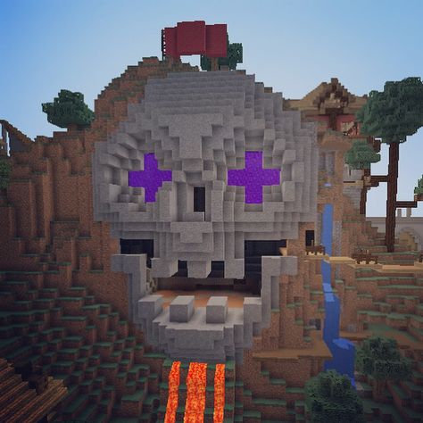 Minecraft Skull Minecraft Skull Build, Minecraft Kale, Minecraft Skull, Noah Crafts, Minecraft Heads, Minecraft Portal, Nether Portal, Minecraft Pig, Skull Ideas