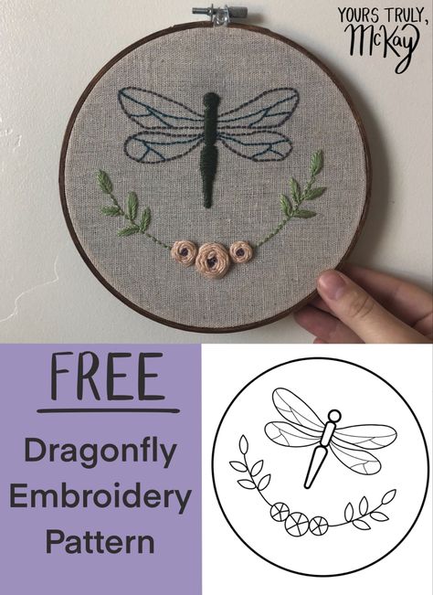 Dragonfly Embroidery, To My Friends, Different Stitches, Embroidery Needles, Embroidery Pattern, Embroidery Floss, Embroidery Hoop, Hands On, Linen Fabric