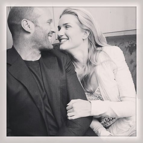 Jason Statham and Rosie Huntington-Whitely Jason Statham Rosie Huntington, Rosie And Jason, Jason Statham And Rosie, Rosie Huntington Whiteley Style, Rosie Hw, Cute Celebrity Couples, Rosie Huntington, Jason Statham, Huntington Whiteley