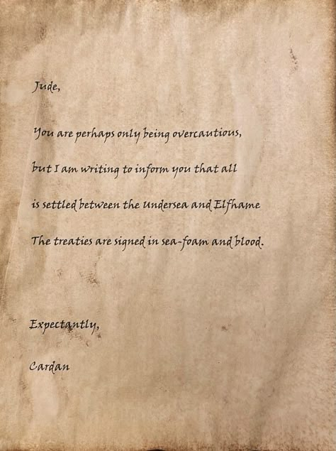 Cardan Letters To Jude, Cardans Letters To Jude, Holly Black Aesthetic, Dark Academia Posters, S Letters, Cardan Greenbriar, The Folk Of The Air, Prince Quotes, Folk Of The Air