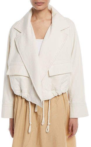 Vince Open-Front Cropped Utility Jacket Utility Fashion, Tencel Pants, Summer Coats, Lapel Jacket, Linen Jacket, Sport Dress, Neutral Fashion, Utility Jacket, Jacket Outfits